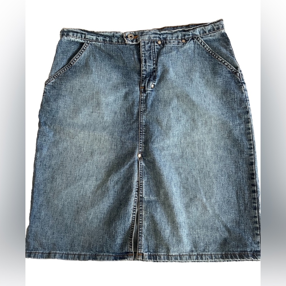 HYDRAULIC Knee Length Blue Denim Jean Pencil Skirt Juniors 13/14  Waist: 36”